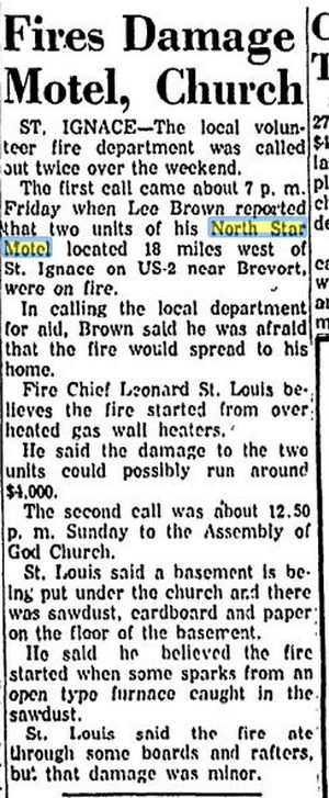 North Star Motel (Brevort Motel) - Jan 1958 (newer photo)